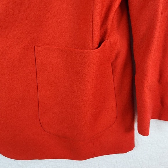 Vtg Bernard Zins Paris Women's Sz 8 Red Cashmere Wool Blazer Jacket Old Money - Picture 15 of 16